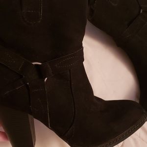 Black suede boots